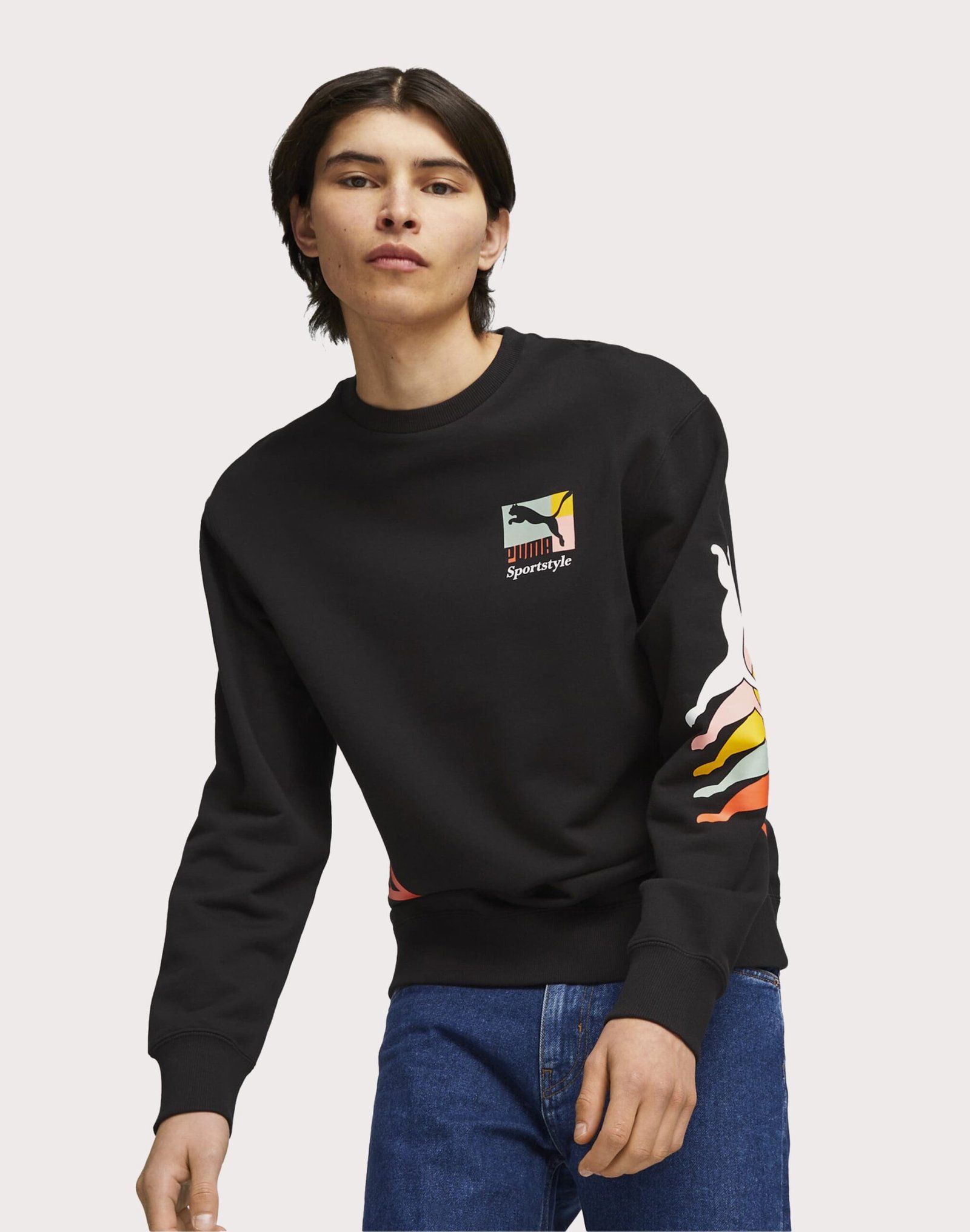 F0771_0001_main Puma Brand Love Fleece Crewneck Sweatshirt - Image 1