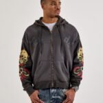 Ed Hardy Skull Full-Zip Fleece Hoodie