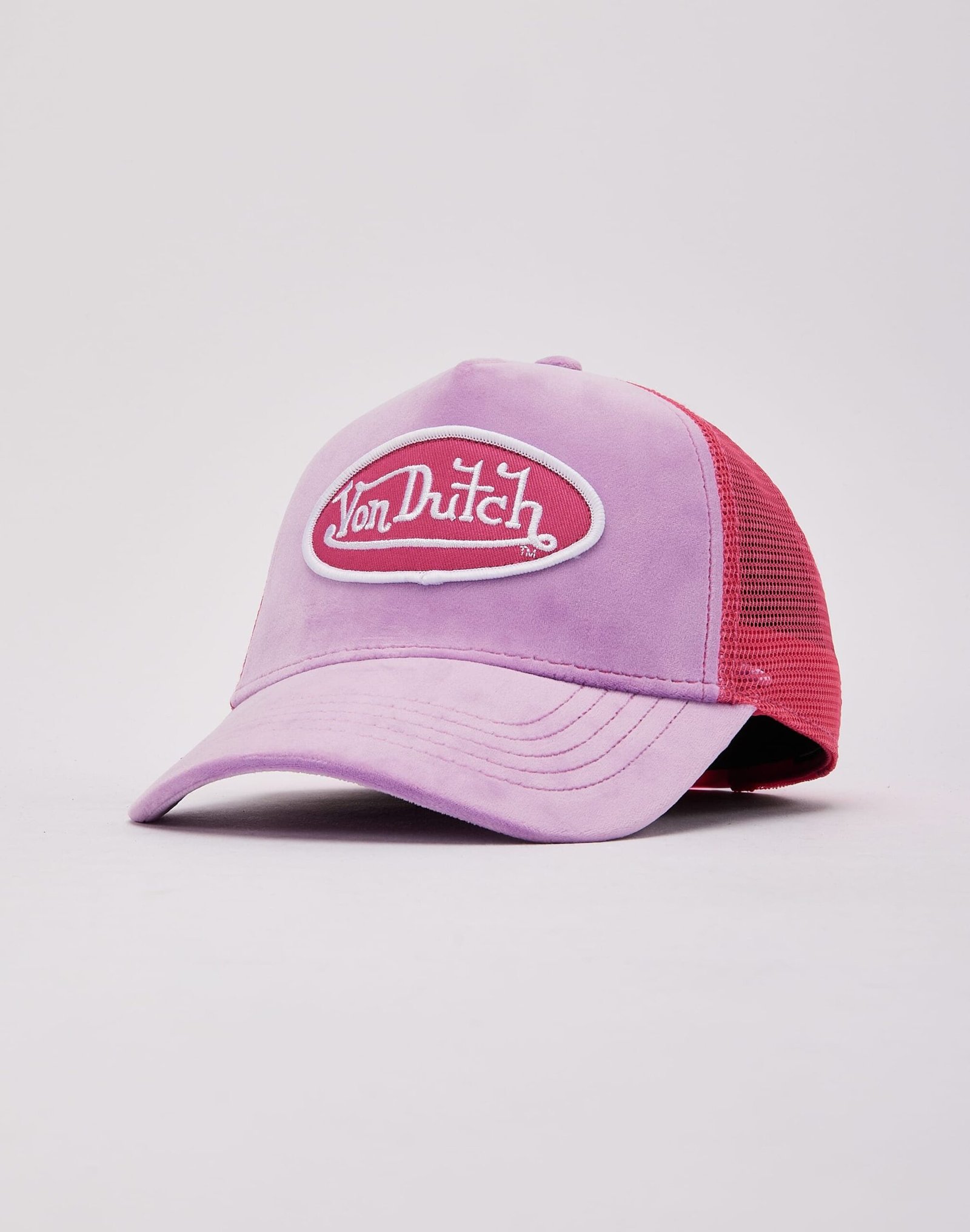 von_20dutch_139609_20pink008 Von Dutch Velvet Trucker Hat - Image 1