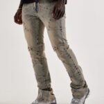 WAIMEA Studded Geo-Shapes Flared Denim Jeans